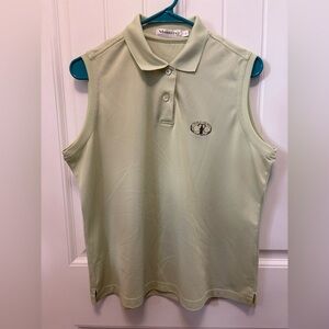 Monterey Club Women's Sleeveless Polo Shirt - Light Green. Size Large.